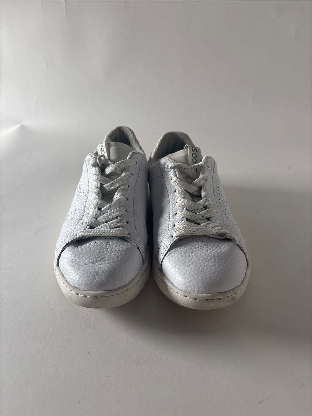 Lacoste White Leather Perforated Sneakers